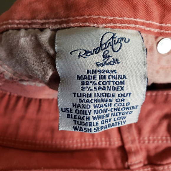 Revolution Revolt Jeans Womens 1 Pink Tie Dye Straight Leg Tapered Pants 27x28 - Picture 10 of 13